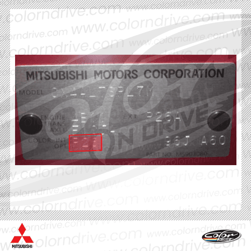 MITSUBISHI paint code label example 1