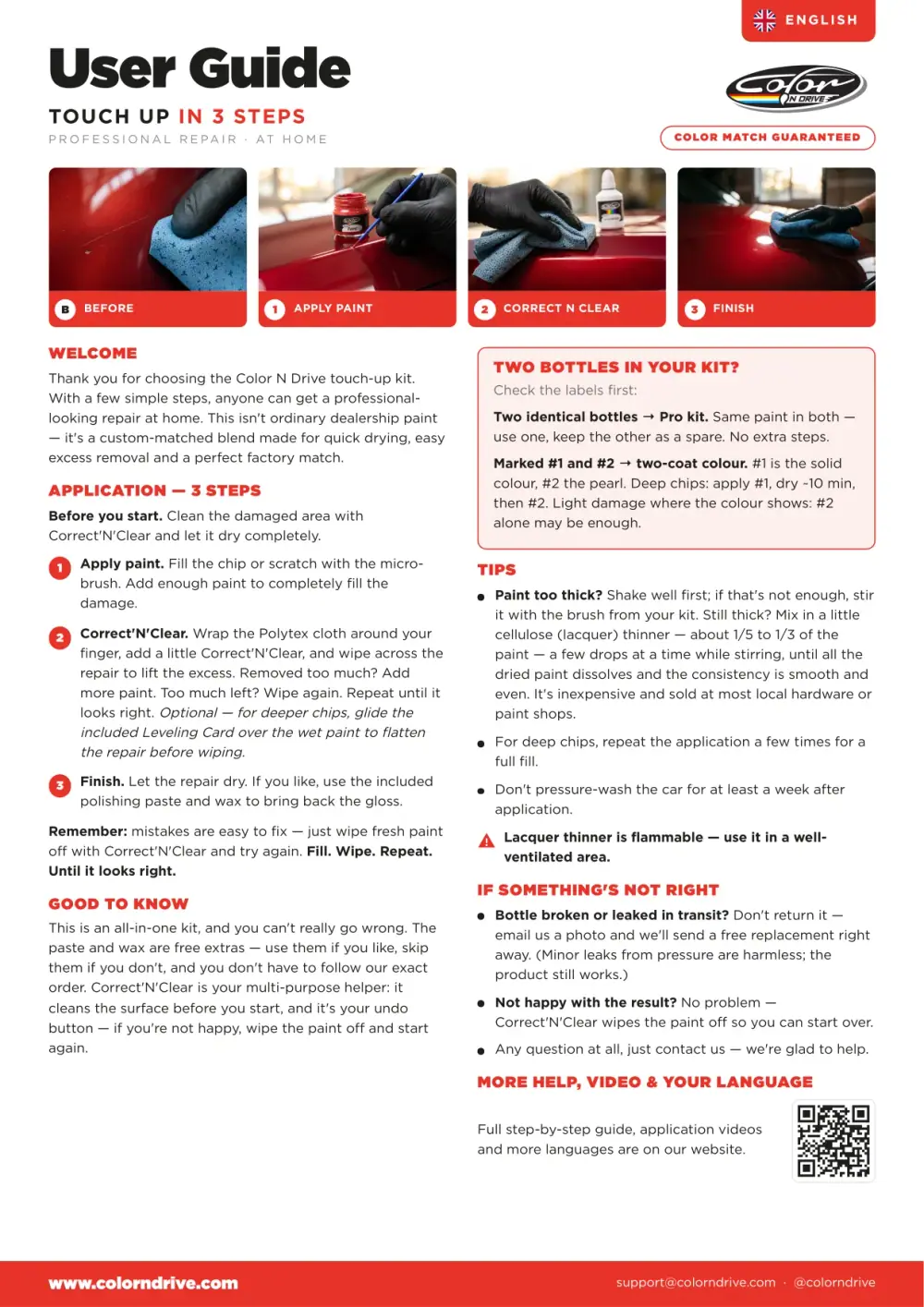 Aperçu du guide d'utilisation English